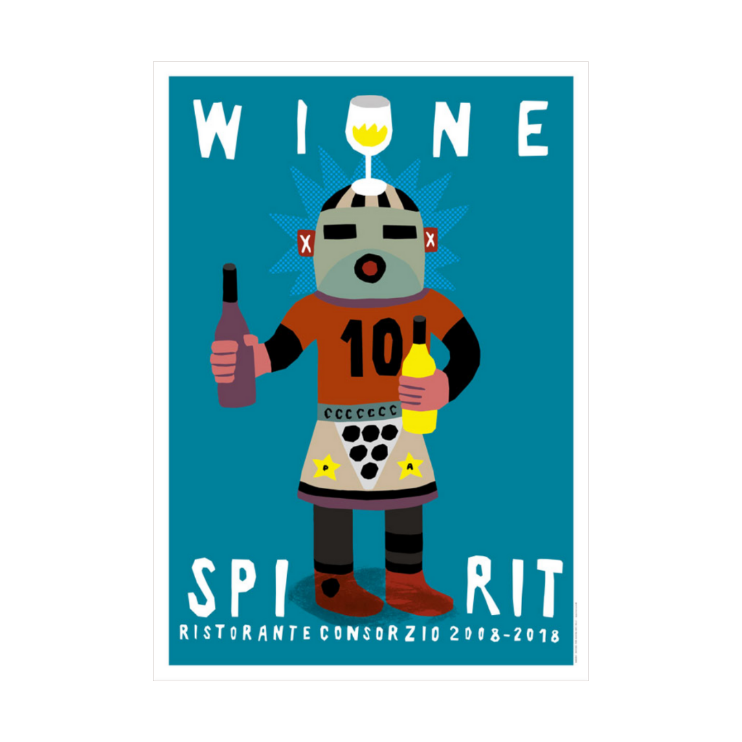 Wine Spirit Robot Poster Blind Corner