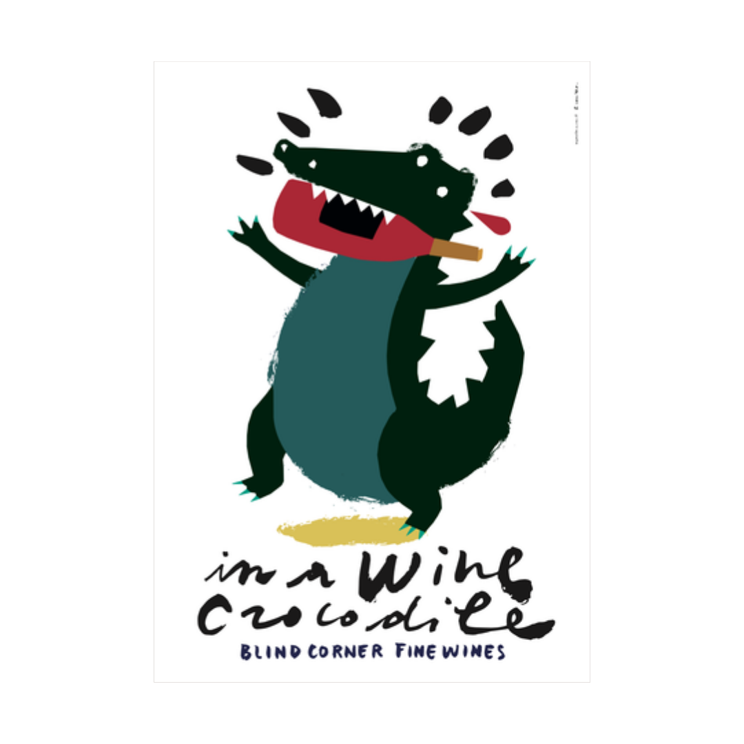In a Wine Crocodile Poster