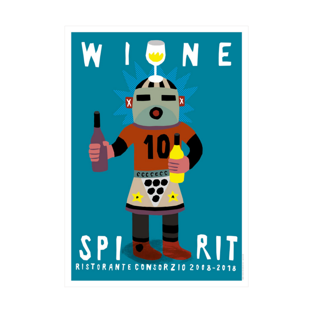 Wine Spirit Robot Poster